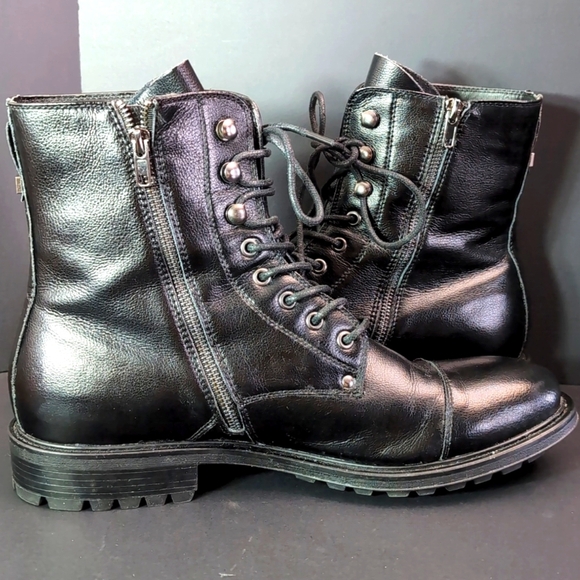 J75 Jump Mens Black Leather Combat boots,Size 12. - Picture 5 of 12